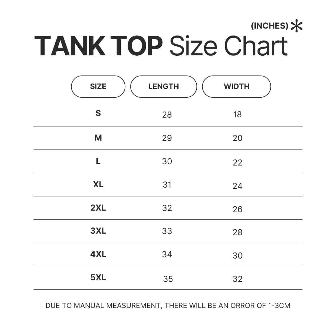 Tank Top Size Chart - Risk Of Rain Store